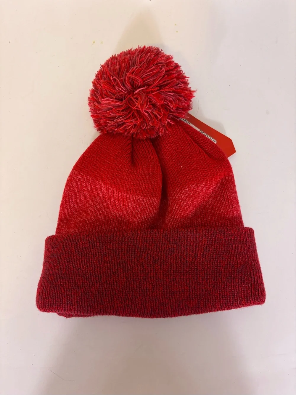 New CCM Youth Red Gradient Youth Pom Winter Beanie Hat